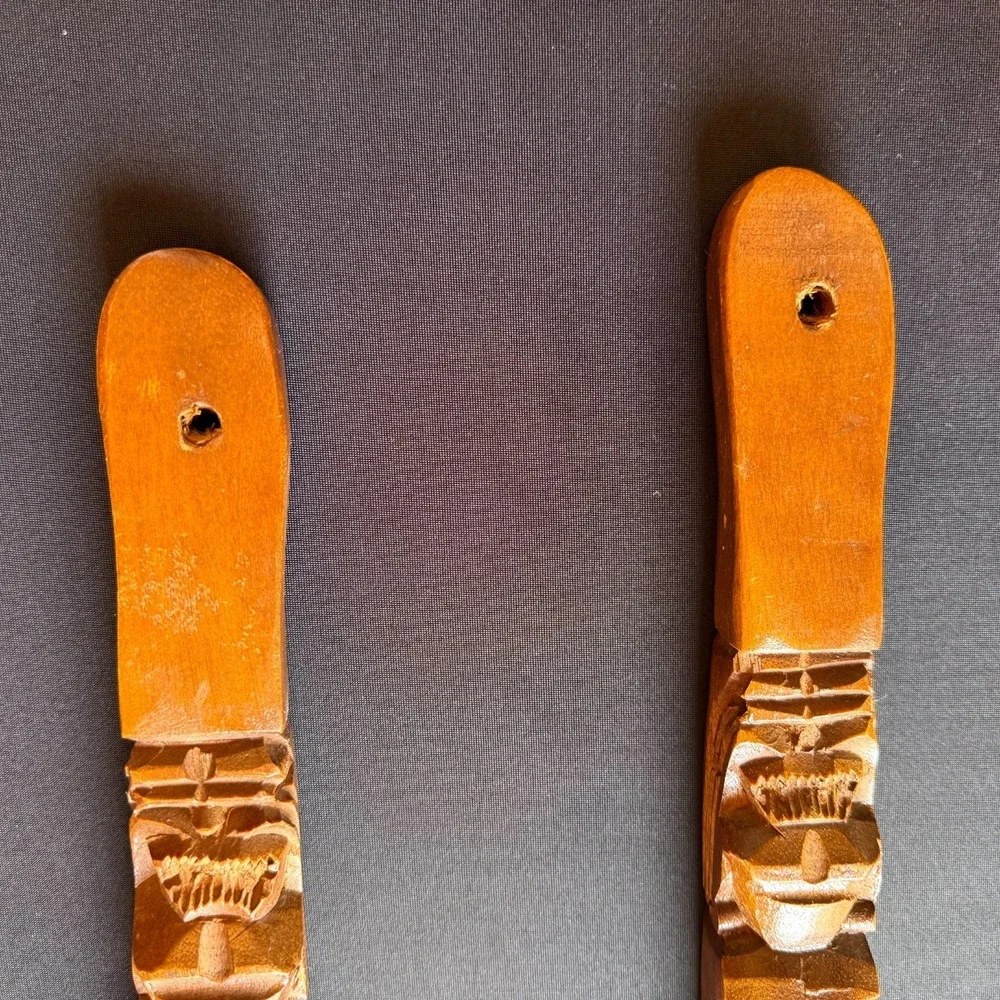 VTG‎ Extra Large Wood Fork Spoon Carved Tiki Totem Mid Century Decor Kitchen 22
